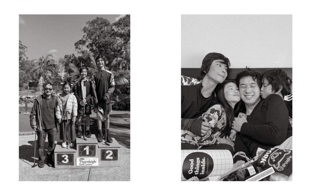 iphone photographs placed next to each other in a family album